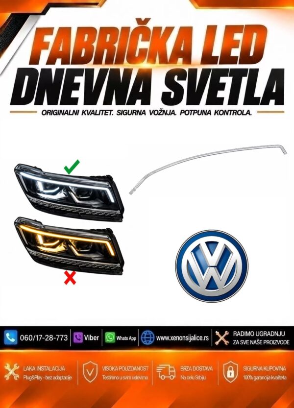 LED DNEVNO SVETLO FABRICKI MODEL U FARU VW TIGUAN 17-22 LED