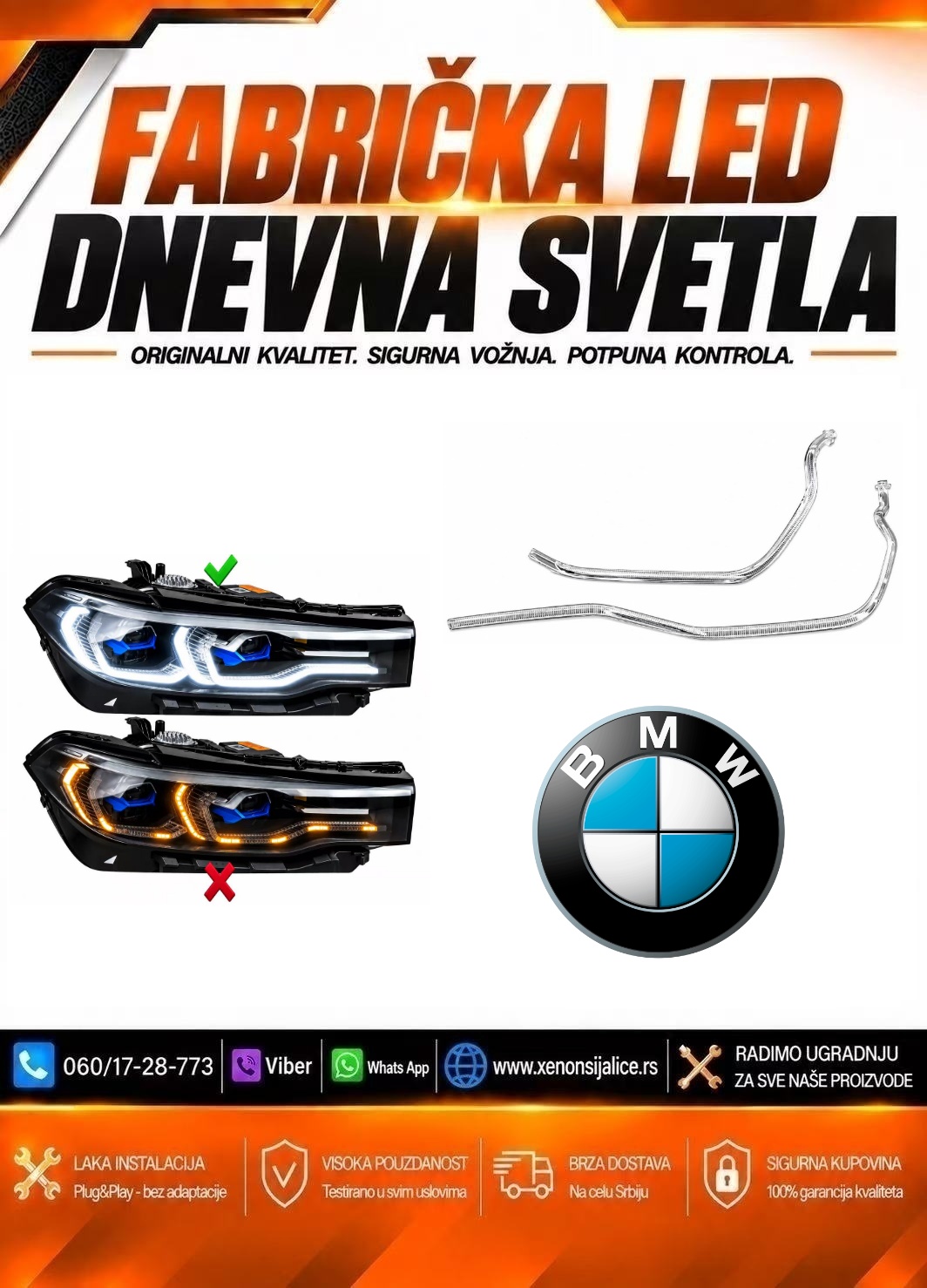LED DNEVNO SVETLO FABRICKI MODEL U FARU LED PRSTENOVI BMW X7 G07 19-22 LED