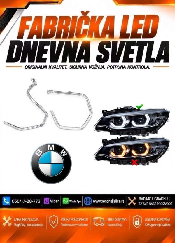 LED DNEVNO SVETLO FABRICKI MODEL U FARU LED PRSTENOVI BMW M2 14-20 LED