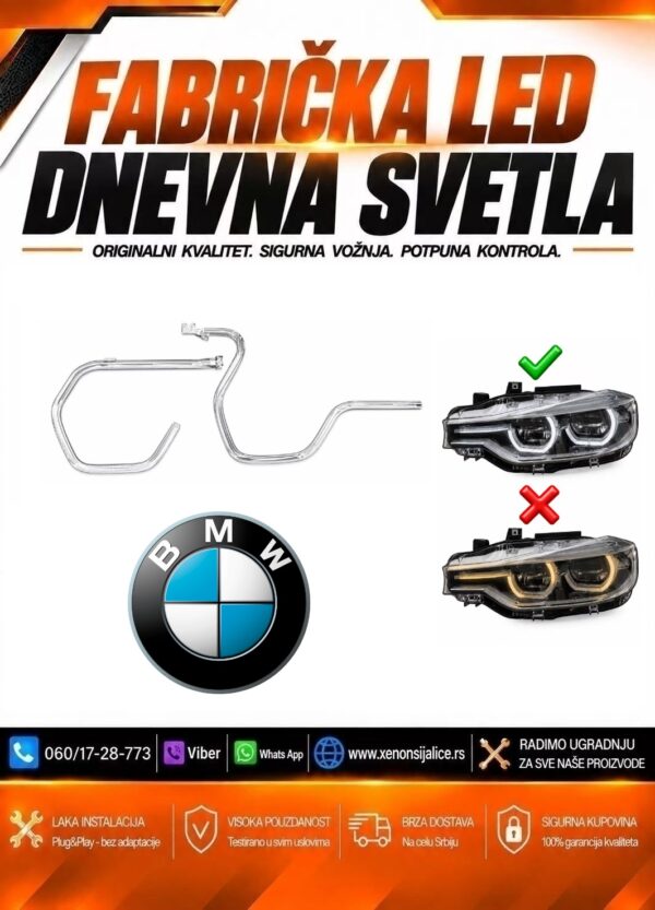 LED DNEVNO SVETLO FABRICKI MODEL U FARU LED PRSTENOVI BMW M4 16-20 LED