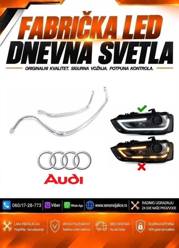LED DNEVNO SVETLO FABRICKI MODEL U FARU AUDI A4 12-16 XENON