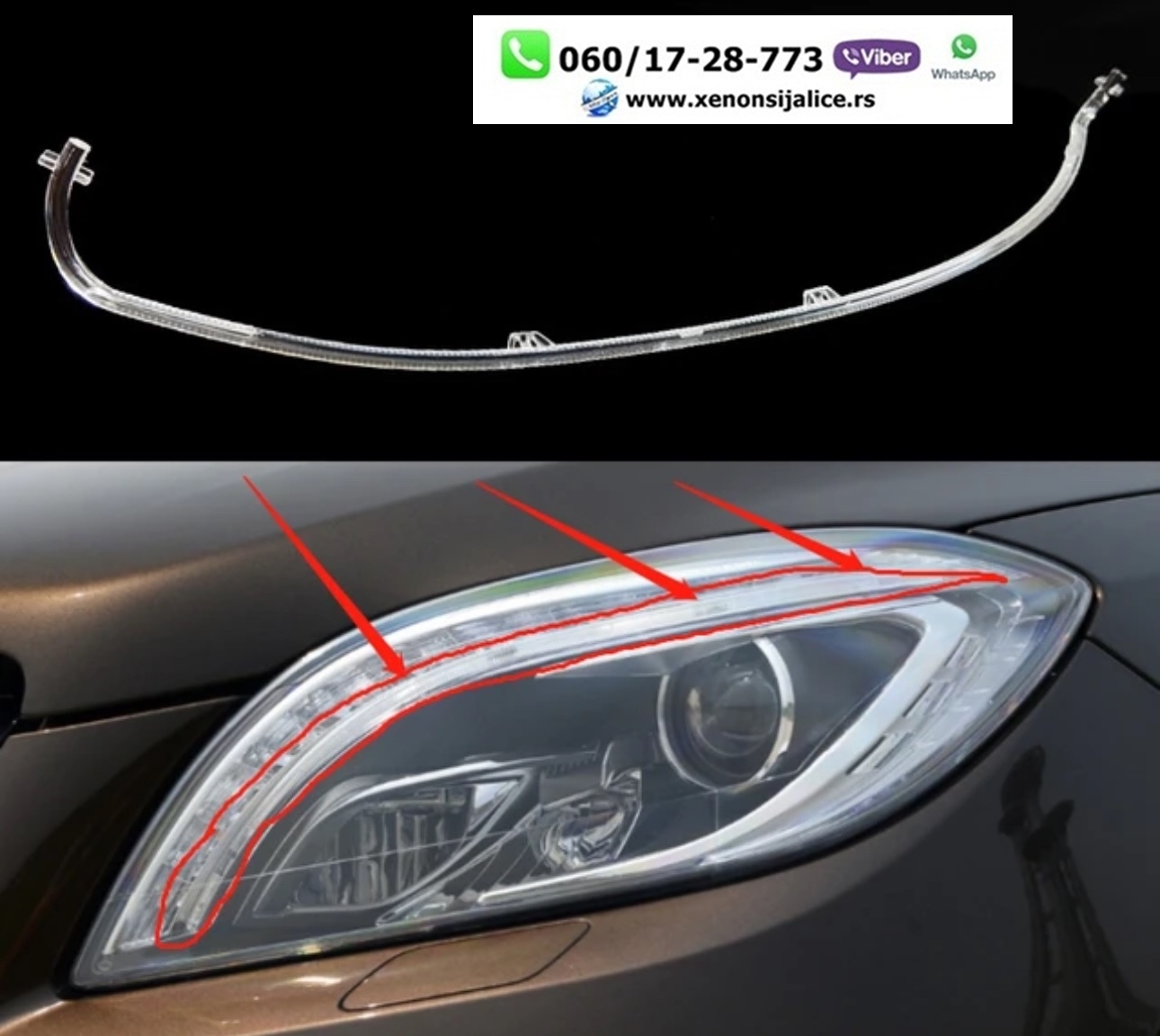 LED DNEVNO SVETLO FABRICKI MODEL U FARU MERCEDES ML W166 12-15