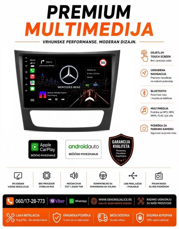 MERCEDES CLS KLASA MULTIMEDIJA ANDROID,CAR PLAY NAVIGACIJA TOUCH SCREEN 10 INCA