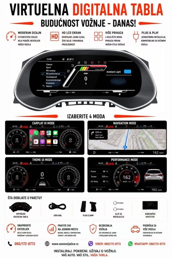 VIRTUELNA DIGITALNA TABLA SEAT LEON 2013-2018