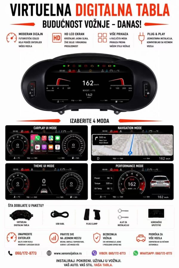 VIRTUELNA DIGITALNA TABLA AUDI A3 09-12