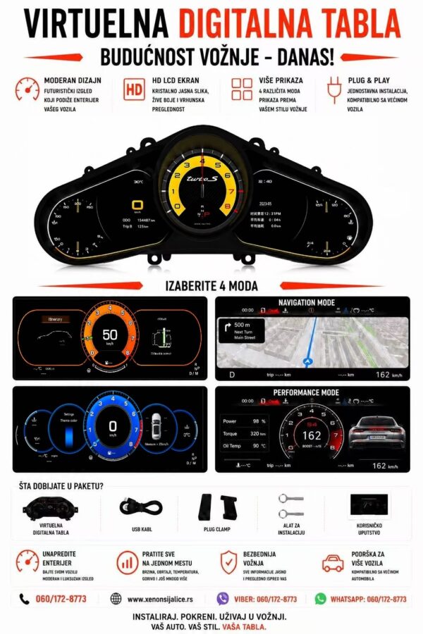 VIRTUELNA DIGITALNA TABLA PORSCHE CAYENNE 2010-2017