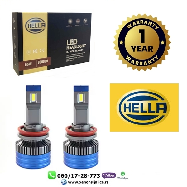 H9 LED SIJALICE HELLA 10000 LUMENA ULTRA CAN BUS 12V-24V