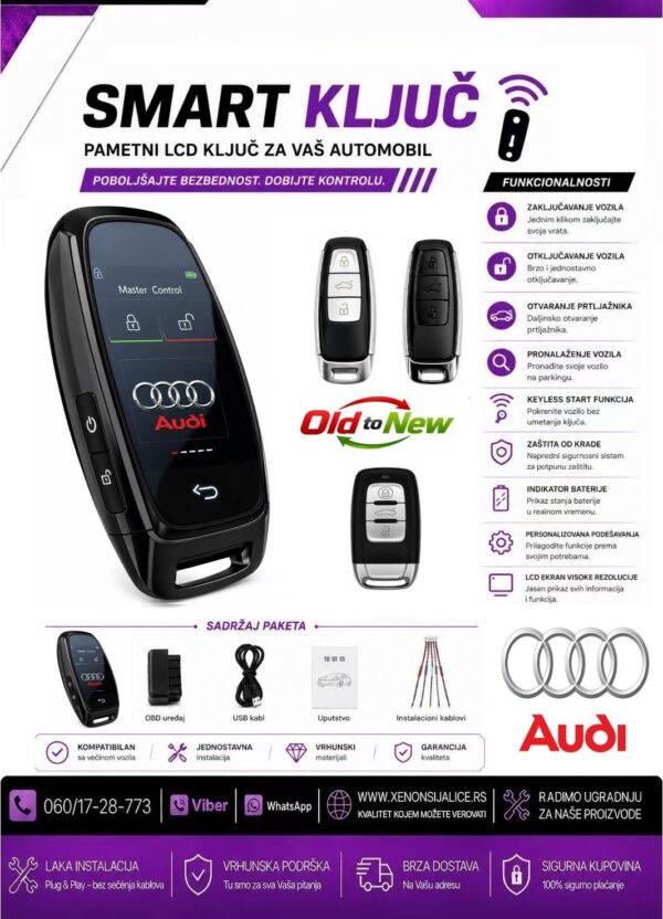 PAMETNI KLJUC SMART KEY UNIVERZALNI AUDI MODEL 2