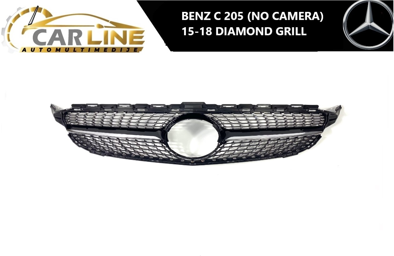 MERCEDES W205/C205 DIAMOND PREDNJI GRILL (BEZ KAMERE) 15-18