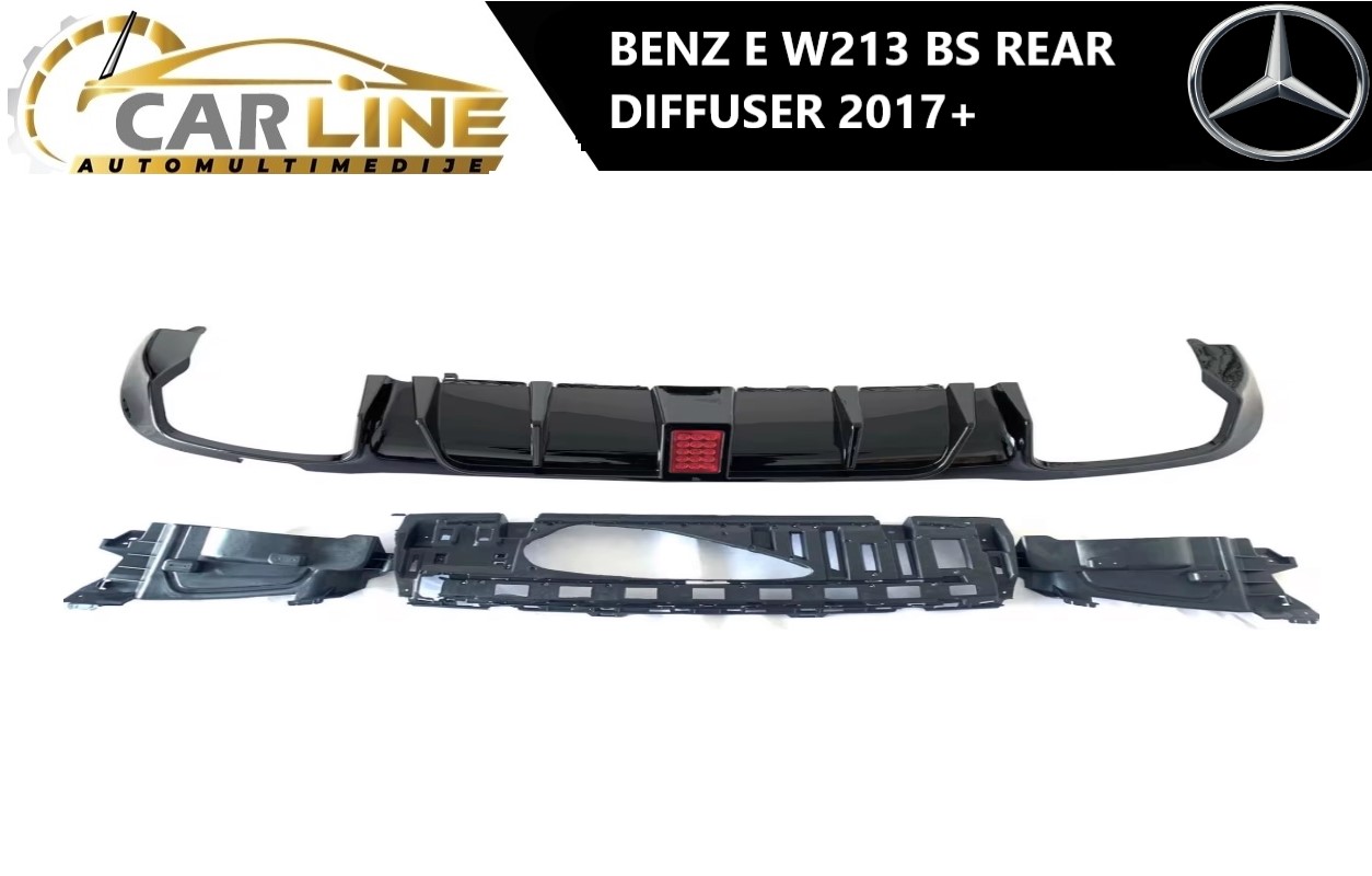 MERCEDES E W213 BS ZADNJI DIFUZOR SA LED STOP SVETLOM 2017+