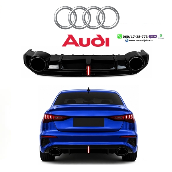 AUDI A3 20-25 SEDAN DIFUZOR LED S LINE RS