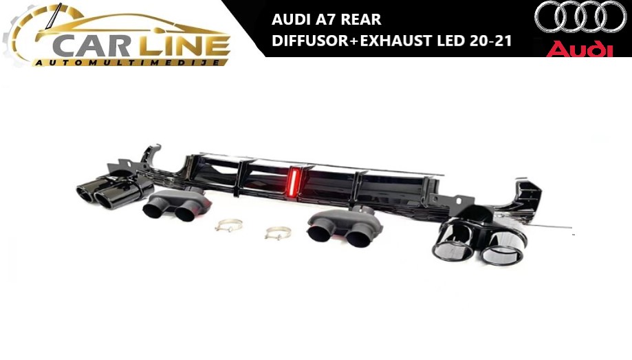 AUDI A7 ZADNJI DIFUZOR SA AUSPUHOM LED 20-21