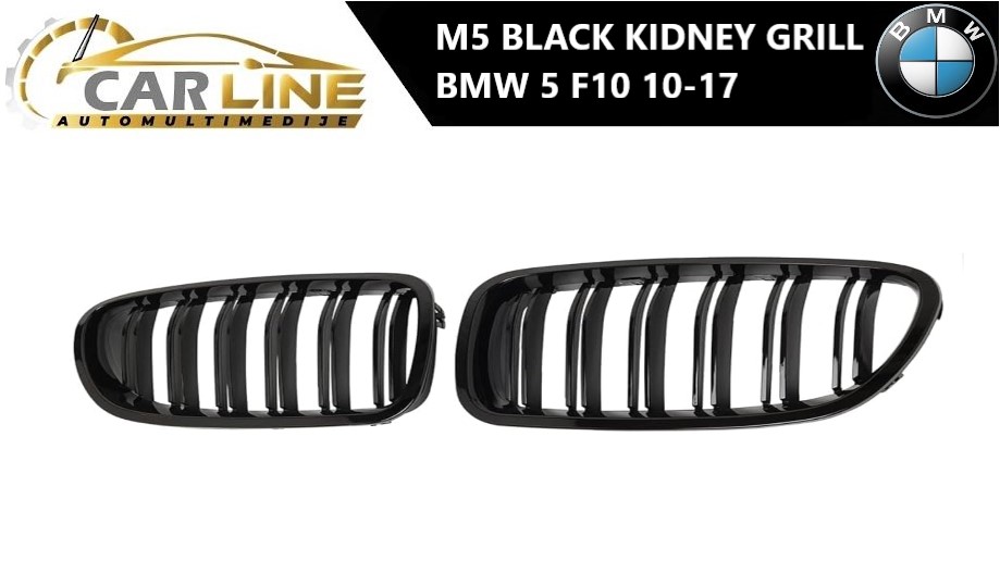 BMW E60 Performance Matte Black Kidney Grille – 5-Series 04-10, M5 Style, Euro Sport Front Grill