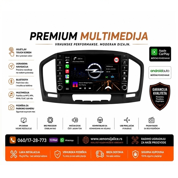 OPEL INSIGNIJA MULTIMEDIJA ANDROID,CAR PLAY NAVIGACIJA TOUCH SCREEN 10 INCA