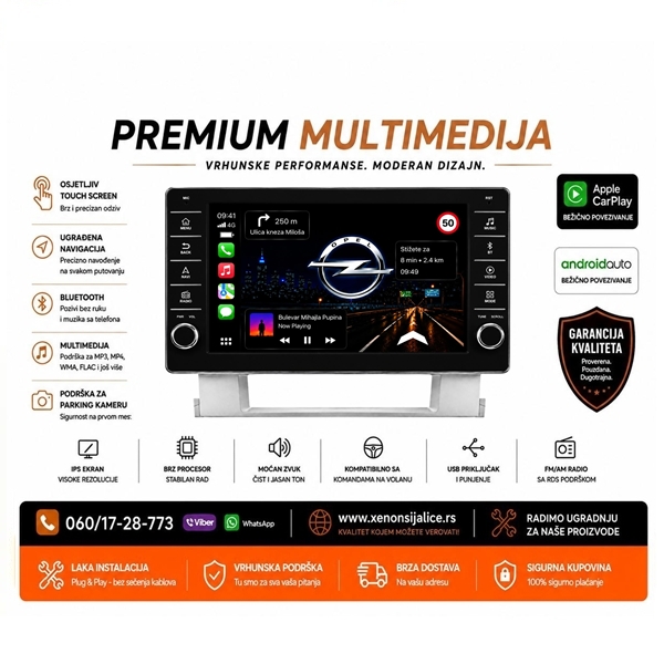 OPEL ASTRA J MULTIMEDIJA ANDROID,CAR PLAY NAVIGACIJA TOUCH SCREEN 10 INCA