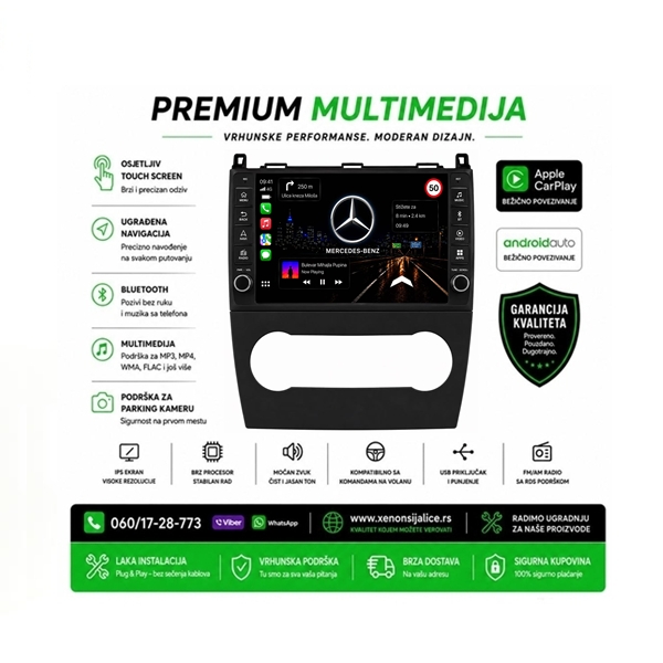 MERCEDES A,B KLASA MULTIMEDIJA ANDROID,CAR PLAY NAVIGACIJA TOUCH SCREEN 10 INCA