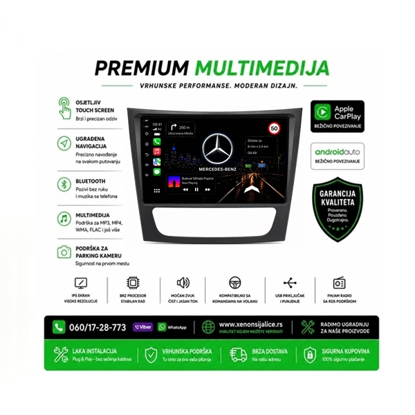 MERCEDES CLS KLASA MULTIMEDIJA ANDROID,CAR PLAY NAVIGACIJA TOUCH SCREEN 10 INCA
