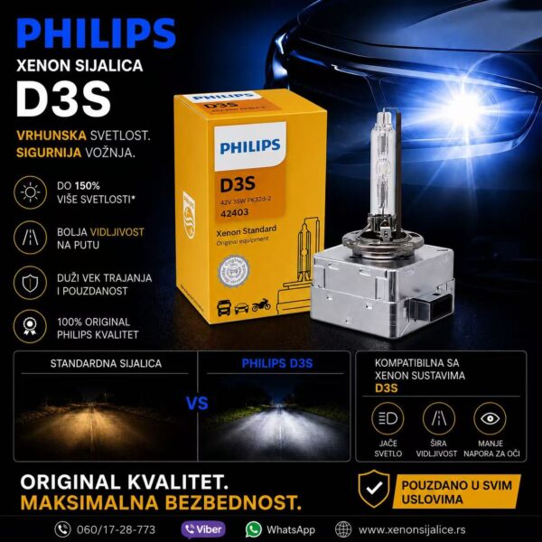 XENON SIJALICA PHILIPS D3S POJACANA 50%