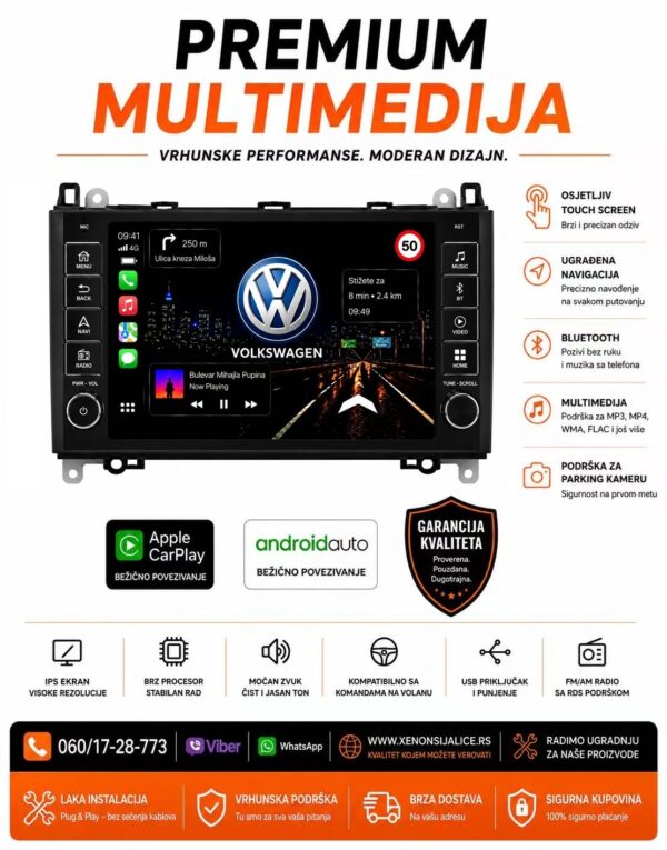 VW CRAFTER MULTIMEDIJA NAVIGACIJA TOUCH SCREEN 10 INCA ANDROID,CAR PLAY