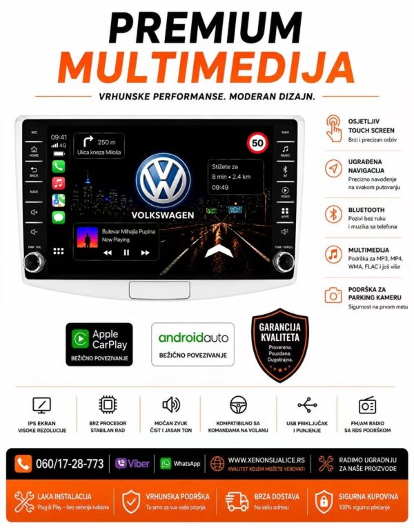 VW PASSAT B6/B7 MULTIMEDIJA NAVIGACIJA TOUCH SCREEN 10 INCA ANDROID,CAR PLAY