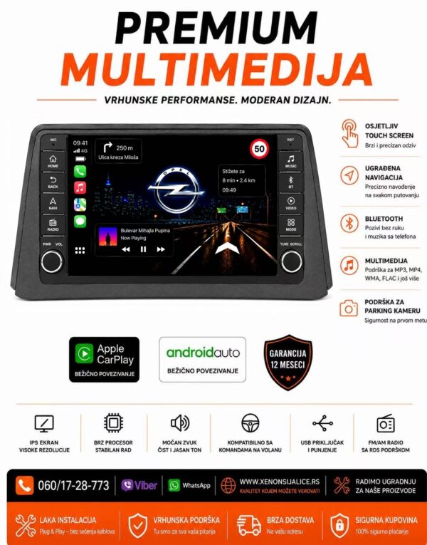 OPEL MOKKA MULTIMEDIJA ANDROID,CAR PLAY NAVIGACIJA TOUCH SCREEN 10 INCA