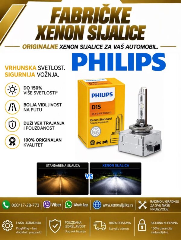 XENON SIJALICA PHILIPS D1S POJACANA 50%