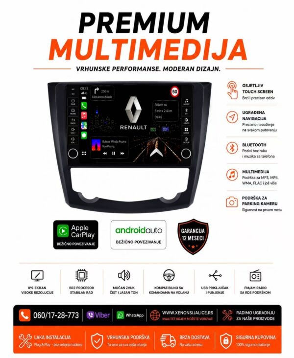 RENAULT KADJAR MULTIMEDIJA ANDROID,CAR PLAY NAVIGACIJA TOUCH SCREEN 10 INCA