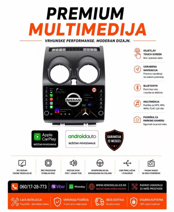 NISSAN QASHQAI MULTIMEDIJA ANDROID,CAR PLAY NAVIGACIJA TOUCH SCREEN 10 INCA