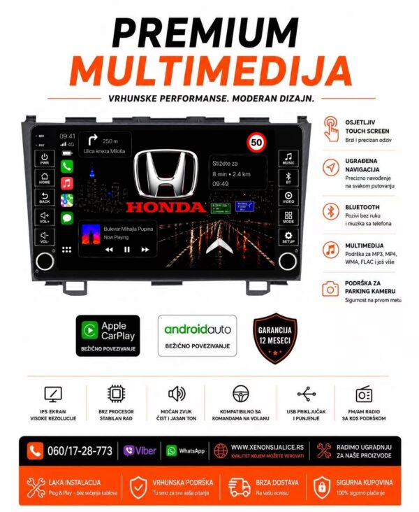 HONDA CRV MULTIMEDIJA ANDROID,CAR PLAY NAVIGACIJA TOUCH SCREEN 10 INCA