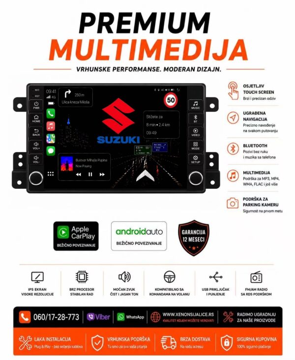 SUZUKI VITARA MULTIMEDIJA ANDROID,CAR PLAY NAVIGACIJA TOUCH SCREEN 10 INCA