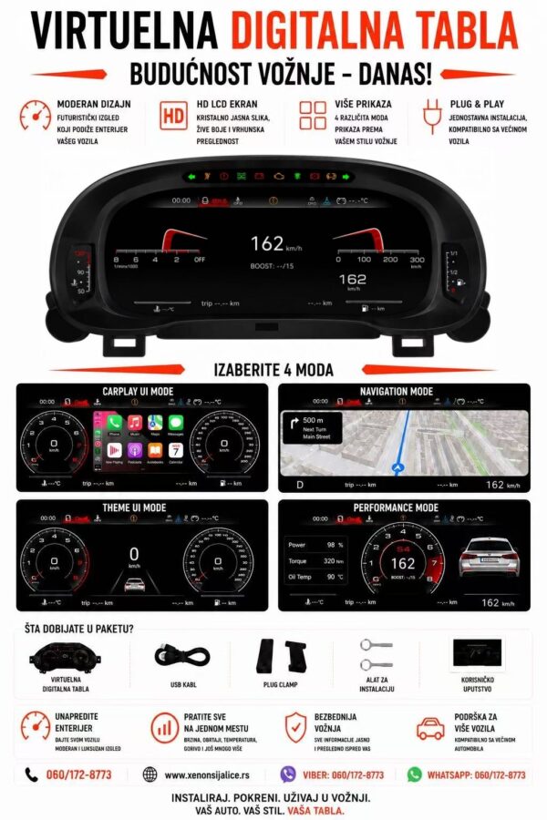 VIRTUELNA DIGITALNA TABLA AUDI A1 10-18