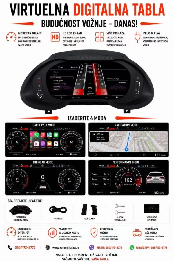 VIRTUELNA DIGITALNA TABLA AUDI Q5 08-16
