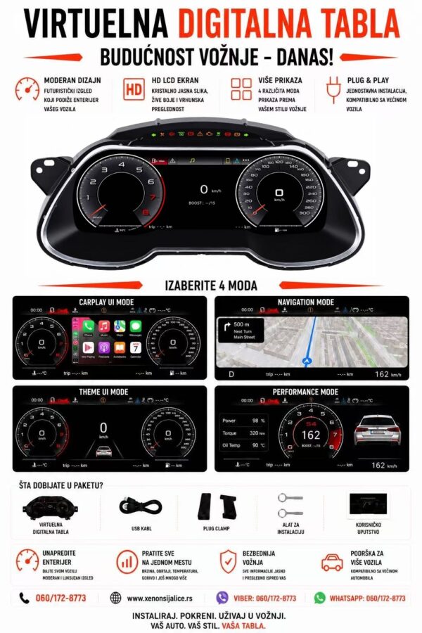 VIRTUELNA DIGITALNA TABLA AUDI A5 13-16