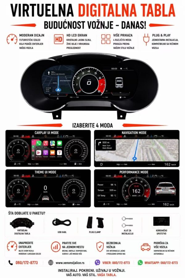 VIRTUELNA DIGITALNA TABLA AUDI TT 08-15