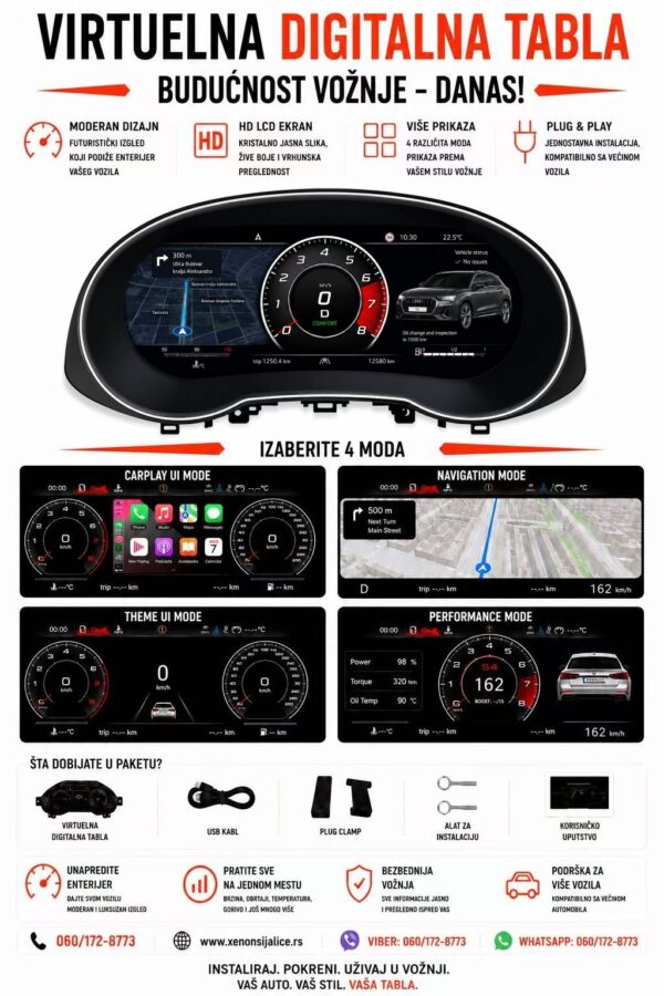 VIRTUELNA DIGITALNA TABLA AUDI Q3 11-18