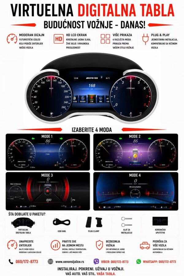 VIRTUELNA DIGITALNA TABLA MERCEDES ML W164