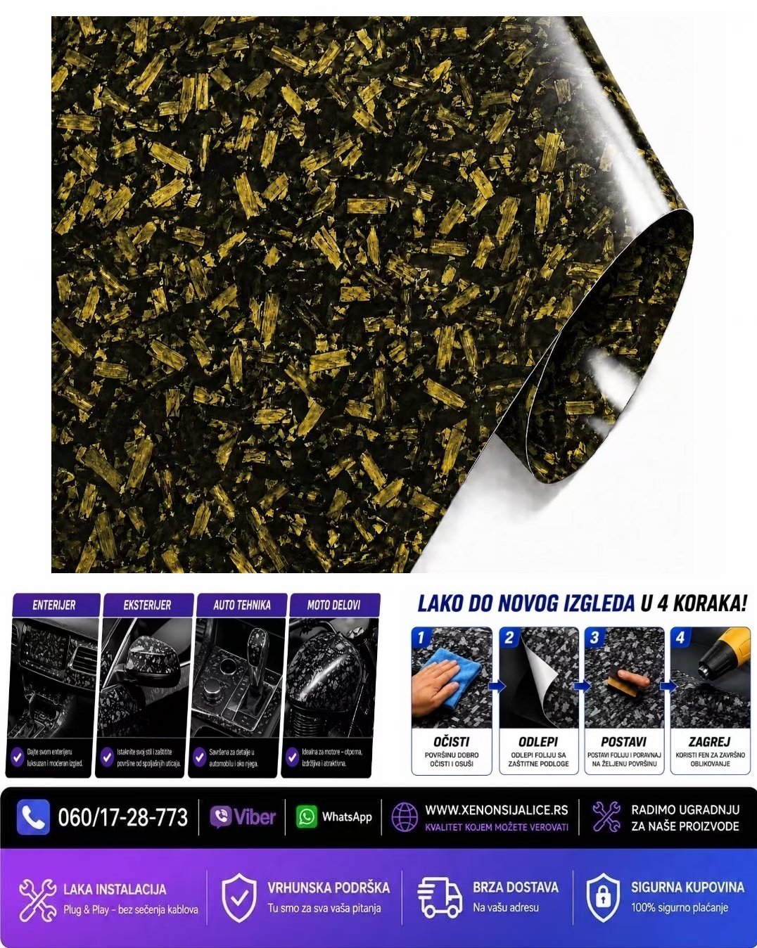 KARBON FOLIJA MANSORY ZLATNA