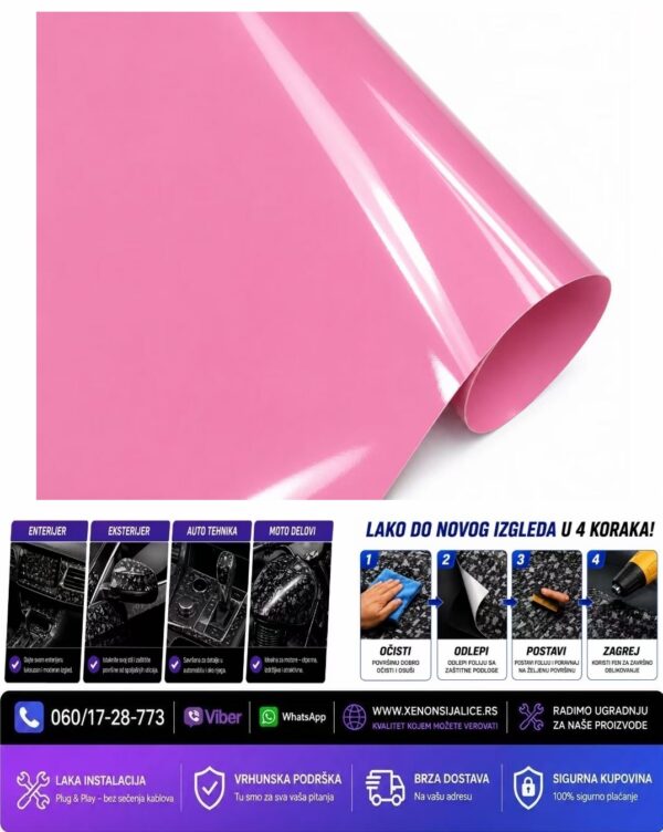 SJAJNA FOLIJA ROZE