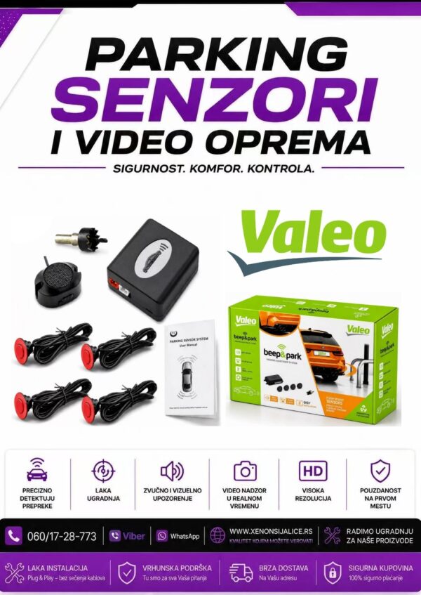 CRVENI VALEO PARKING SENZORI ZA POZADI