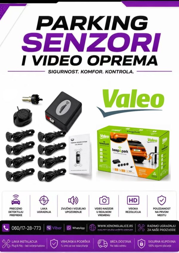 CRNI VALEO PARKING SENZORI ZA POZADI I NAPRED
