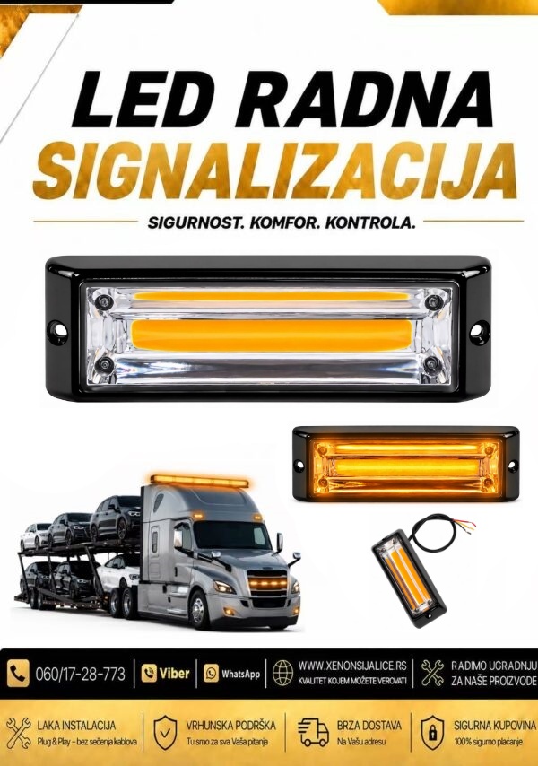 BLINKER UGRADNI SET 13cm X 4cm ZUTI 12v/24v