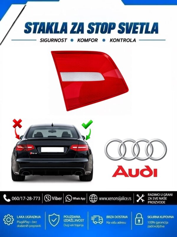 STAKLO ZA STOP SVETLO UNUTRASNJE AUDI A6 08-12