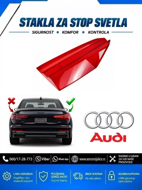 STAKLO ZA STOP SVETLO UNUTRASNJE AUDI A6 18-24