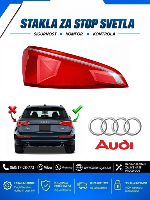 STAKLO ZA STOP SVETLO AUDI Q5 08-13