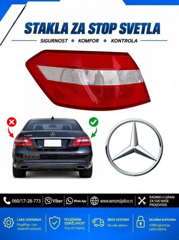 STAKLO ZA STOP SVETLO SPOLJNO MERCEDES E KLASA W212 09-13