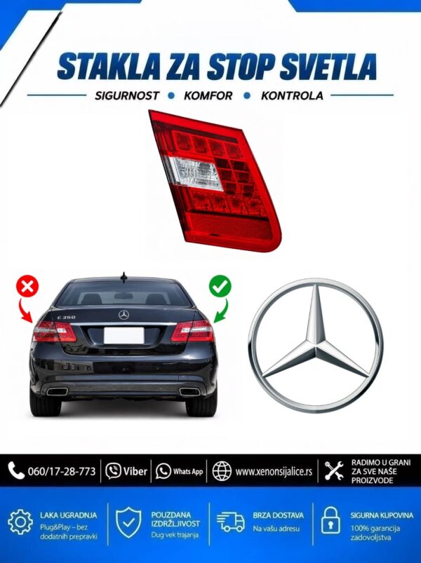 STAKLO ZA STOP SVETLO UNUTRASNJE MERCEDES E KLASA W212 09-13