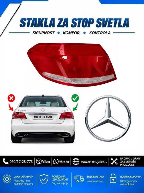 STAKLO ZA STOP SVETLO SPOLJNO MERCEDES E KLASA W212 13-16