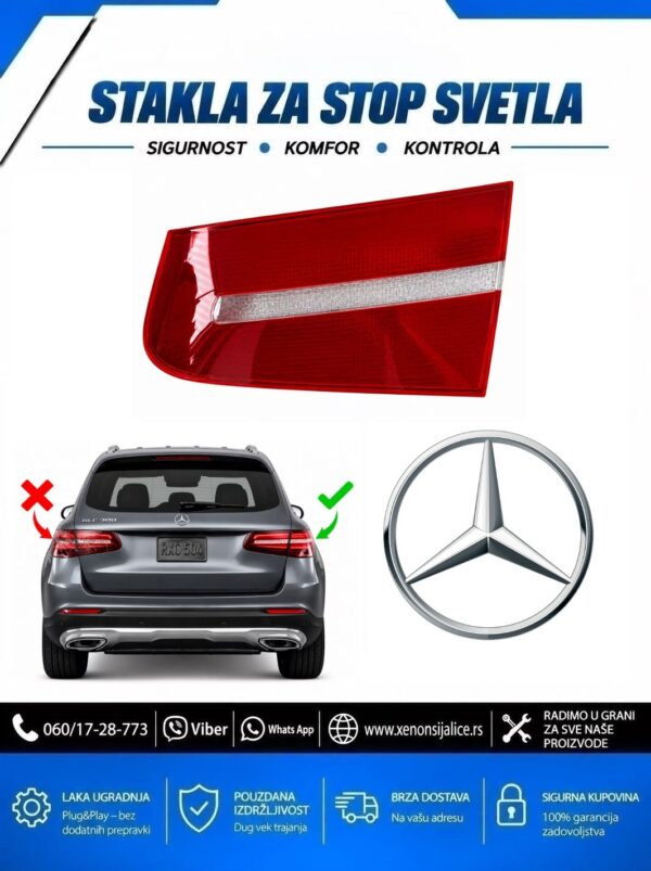 STAKLO ZA STOP SVETLO UNUTRASNJE MERCEDES GLC X253 15-19
