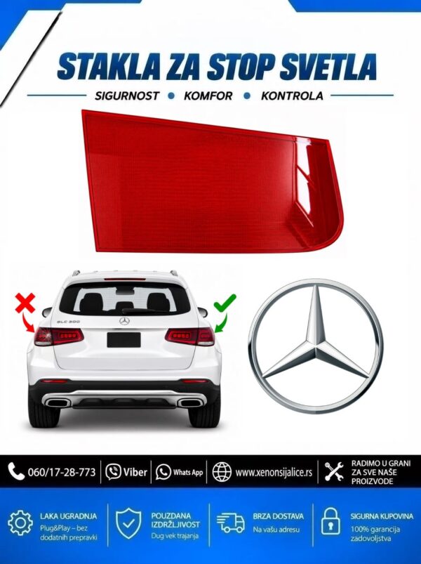 STAKLO ZA STOP SVETLO UNUTRASNJE MERCEDES GLC X253 19-22