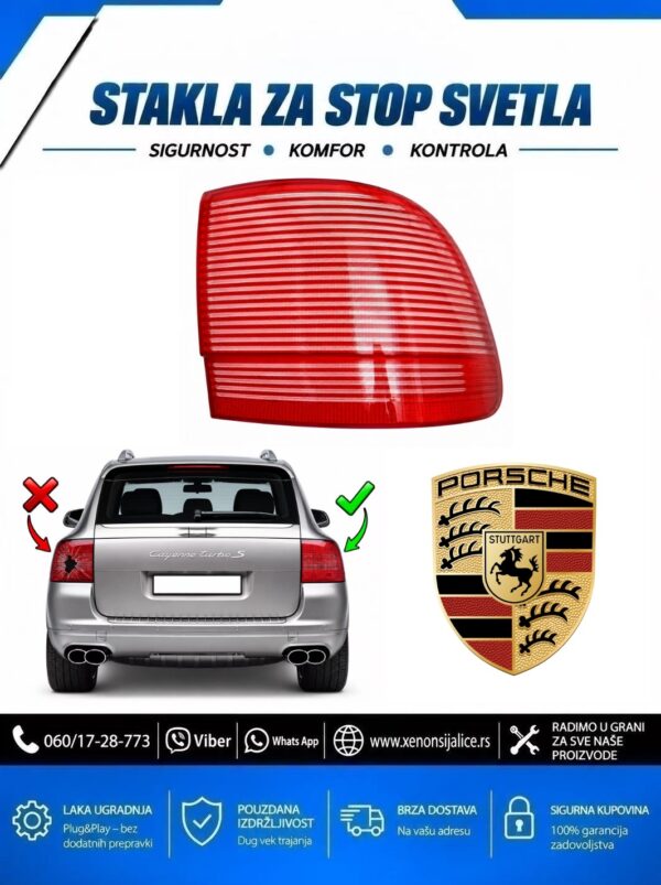 STAKLO ZA STOP SVETLO PORSCHE CAYENNE 03-07